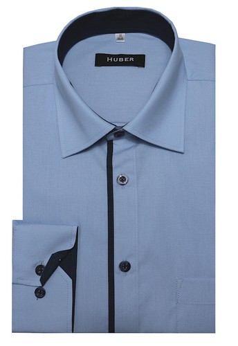 Huber patch hemd mittelblau - huber,