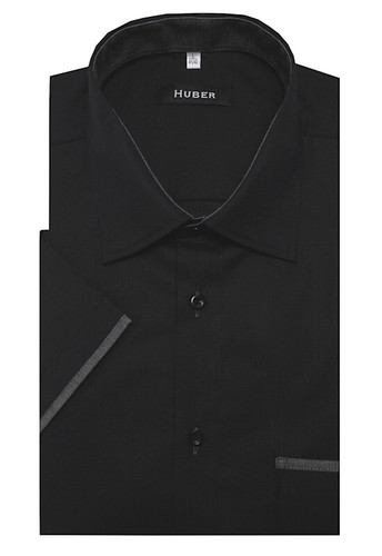 Huber kurzarm hemd schwarz - kurzarm,