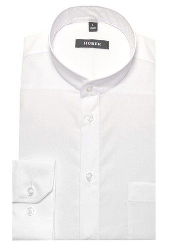 Huber stehkragen hemd weiß - hemd,