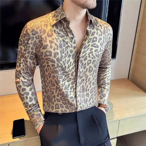 Herren hemd leopard elegant - herren,